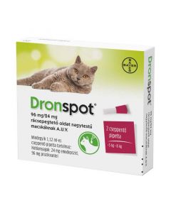 Dronspot 96 mg/24 mg rácsepegtető oldat nagytestű macskáknak a.u.v.