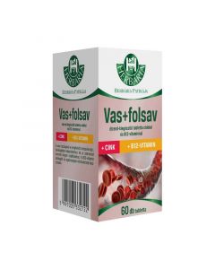 Herbária Vas + Folsav tabletta cinkkel és B12-vitaminnal