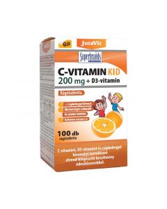 JutaVit C-vitamin KID 200 mg+D3 narancs ízű rágótabletta