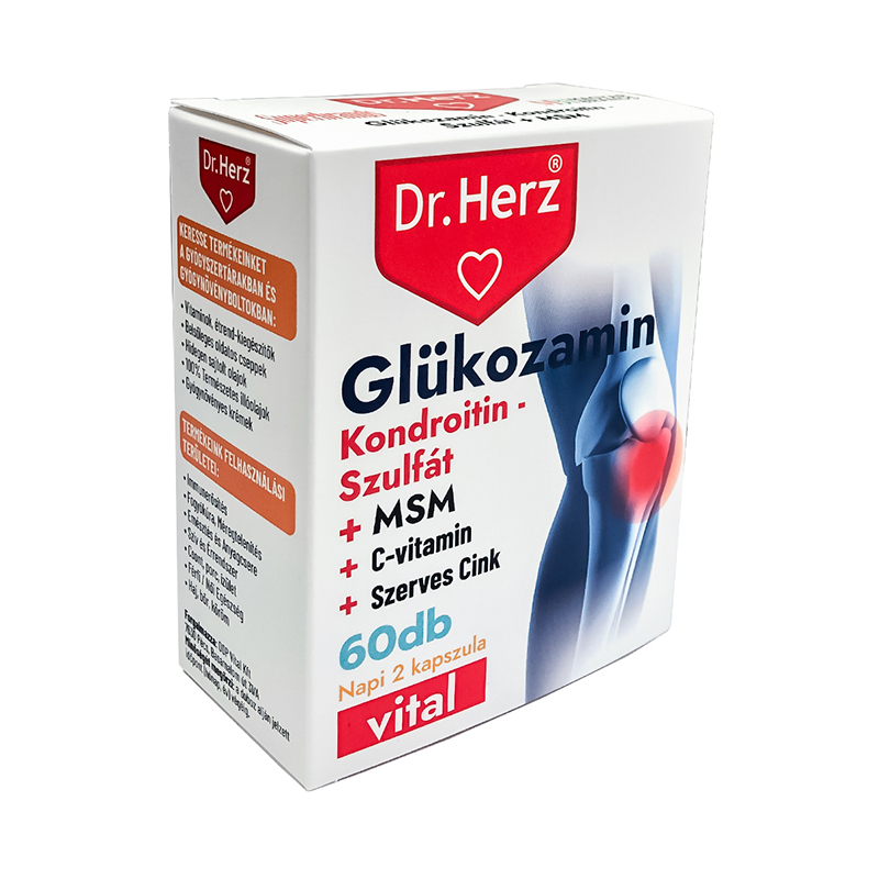 Dr. Herz Glükozamin+Kondroitin-szulfát+MSM 60 db kapszula – Dr. Herz
