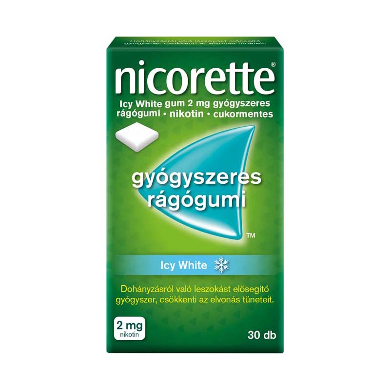 Nicorette Icy White 2mg gyógyszeres rágógumi - Pingvin Patika